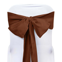 5 Pack Polyester Chair Sashes Cinnamon Brown 6"x108"