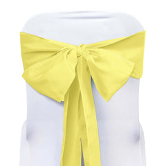 5 Pack Polyester Chair Sashes Yellow 6"x108"