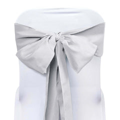 5 Pack Polyester Chair Sashes Silver 6"x108"