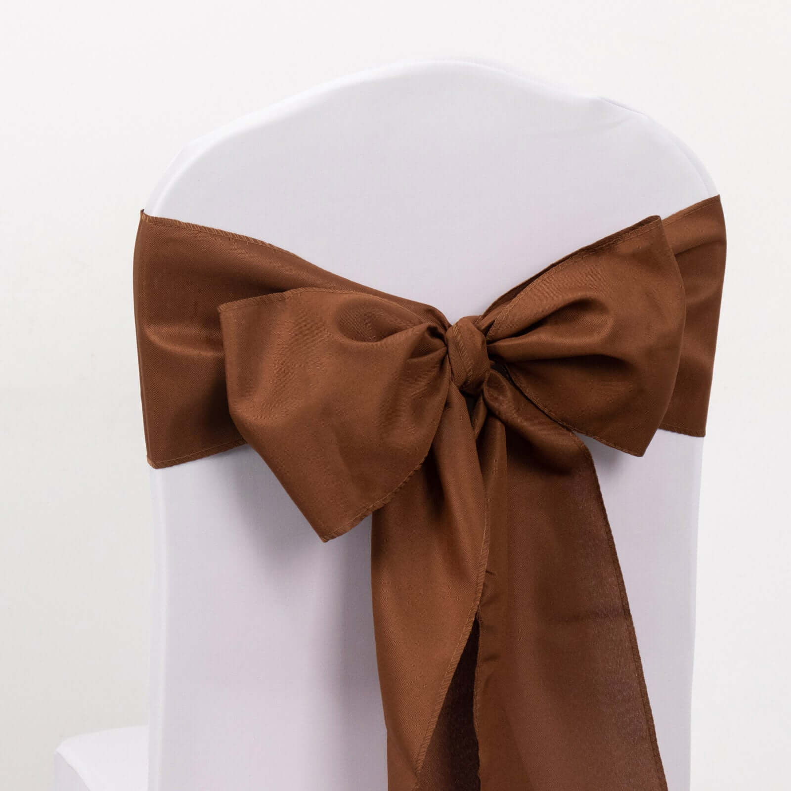 5 Pack Polyester Chair Sashes Cinnamon Brown 6"x108"