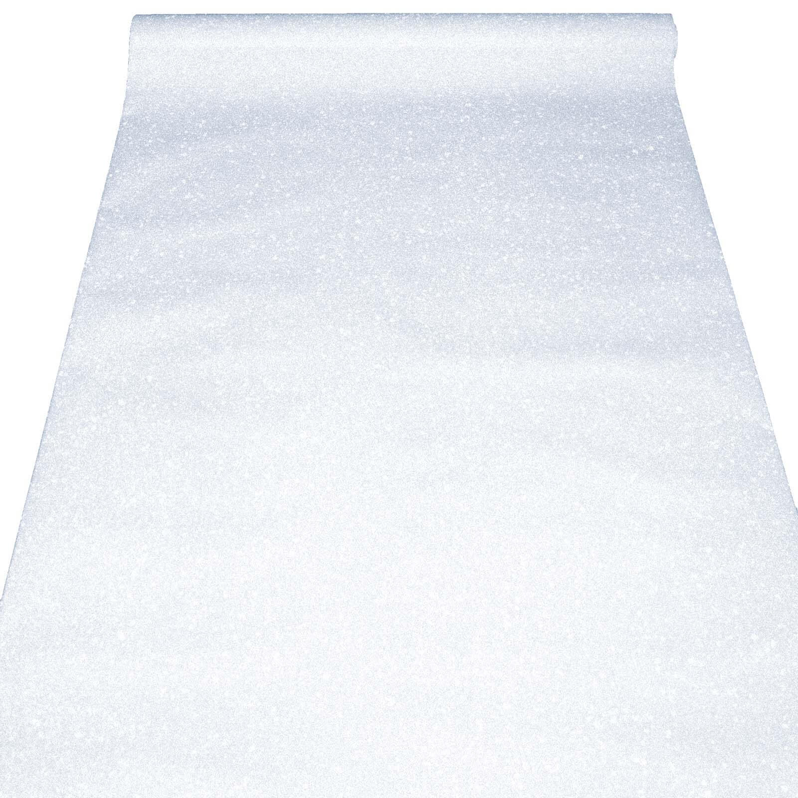 3ftx50ft White Sparkle Glitter Wedding Aisle Runner, Non-Woven Red Carpet Runner - Prom, Hollywood, Glam Parties