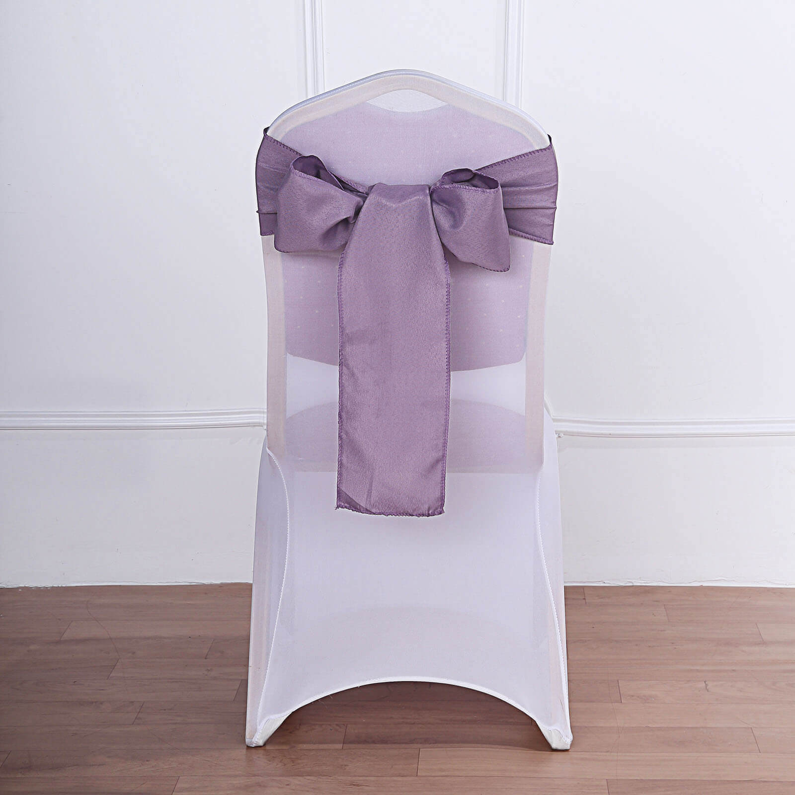5 Pack Polyester Chair Sashes Violet Amethyst 6"x108"